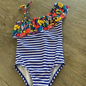 Girls Size 4/5 One Shoulder Ruffle Bathing Suit